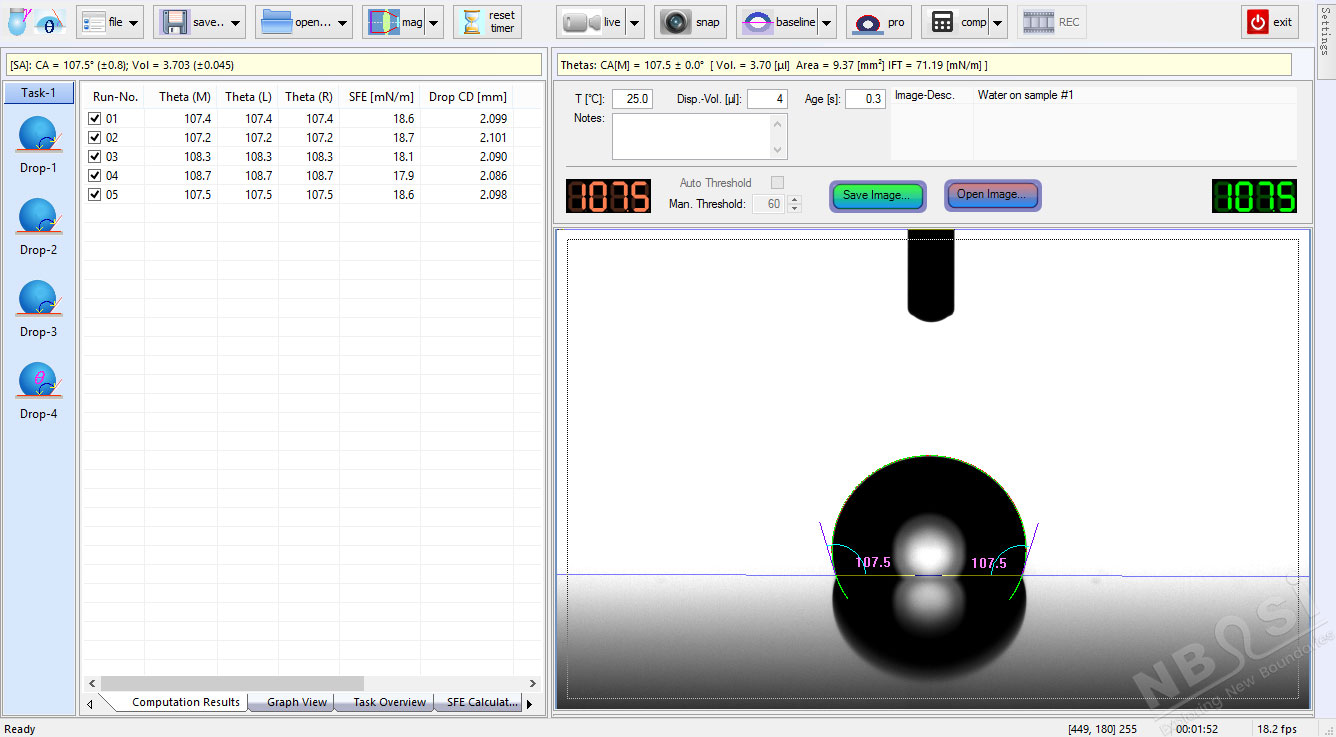 SurfaceMeter™ Element 测量接触角 SurfaceMeter Element 接触角测量#1