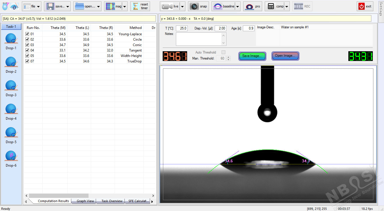 SurfaceMeter Element 接触角测量#3